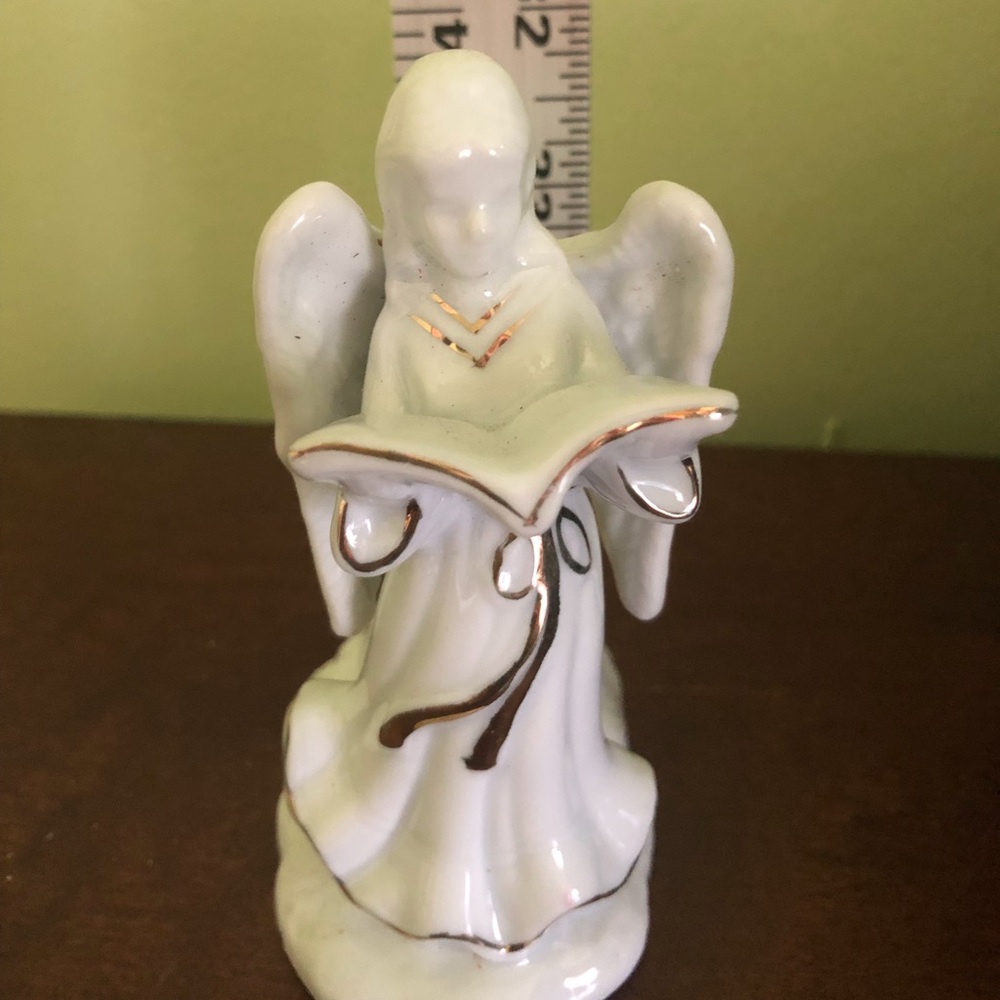 White Ceramic Angel Candle Holder
